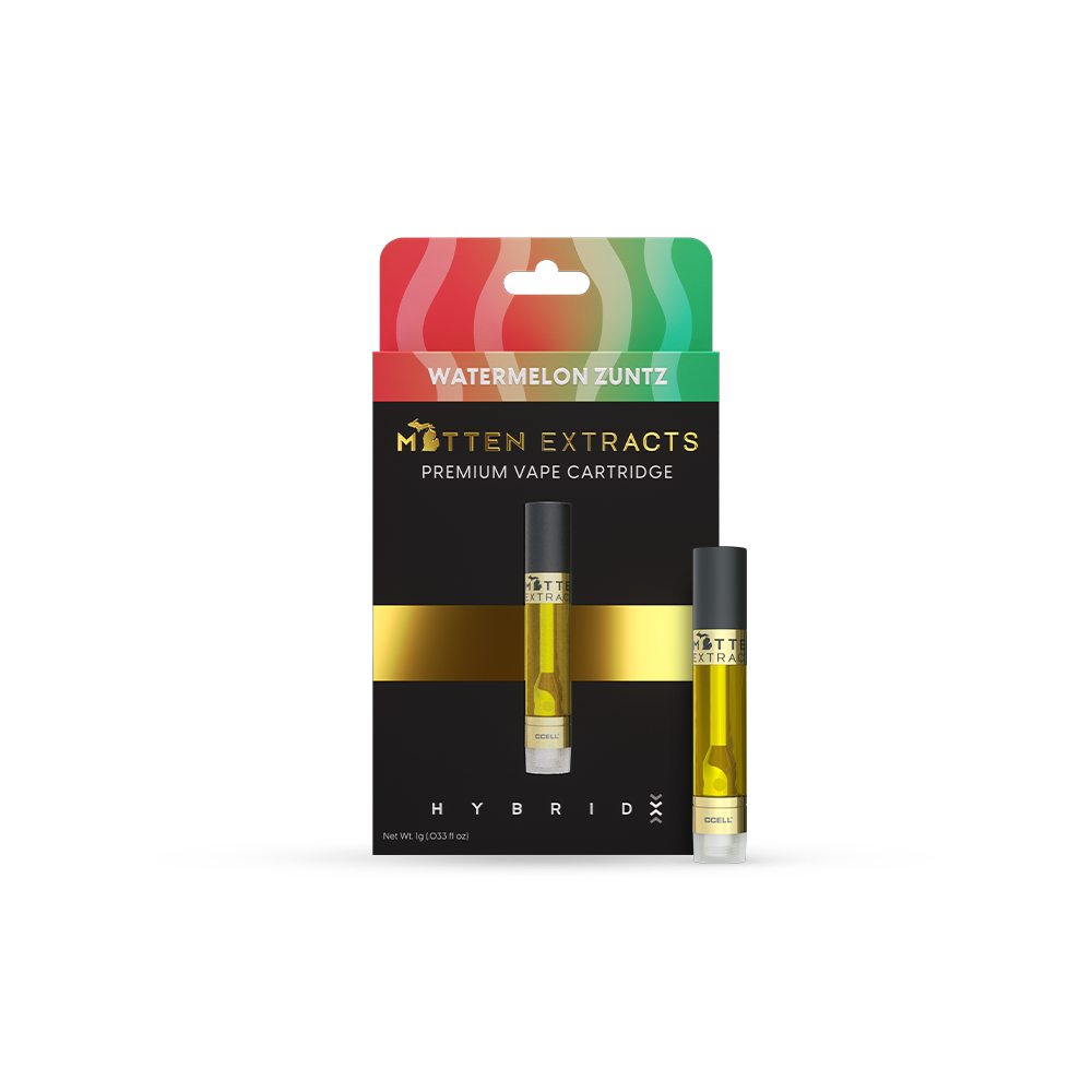 Photograph of product: Mitten Extracts - 1g 510 Cart - Watermelon Zuntz