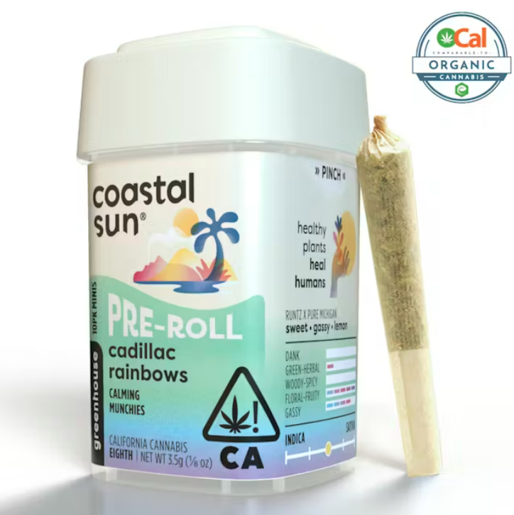 Photograph of product: Cadillac Rainbows 10pk Pre-Rolls Coastal Sun