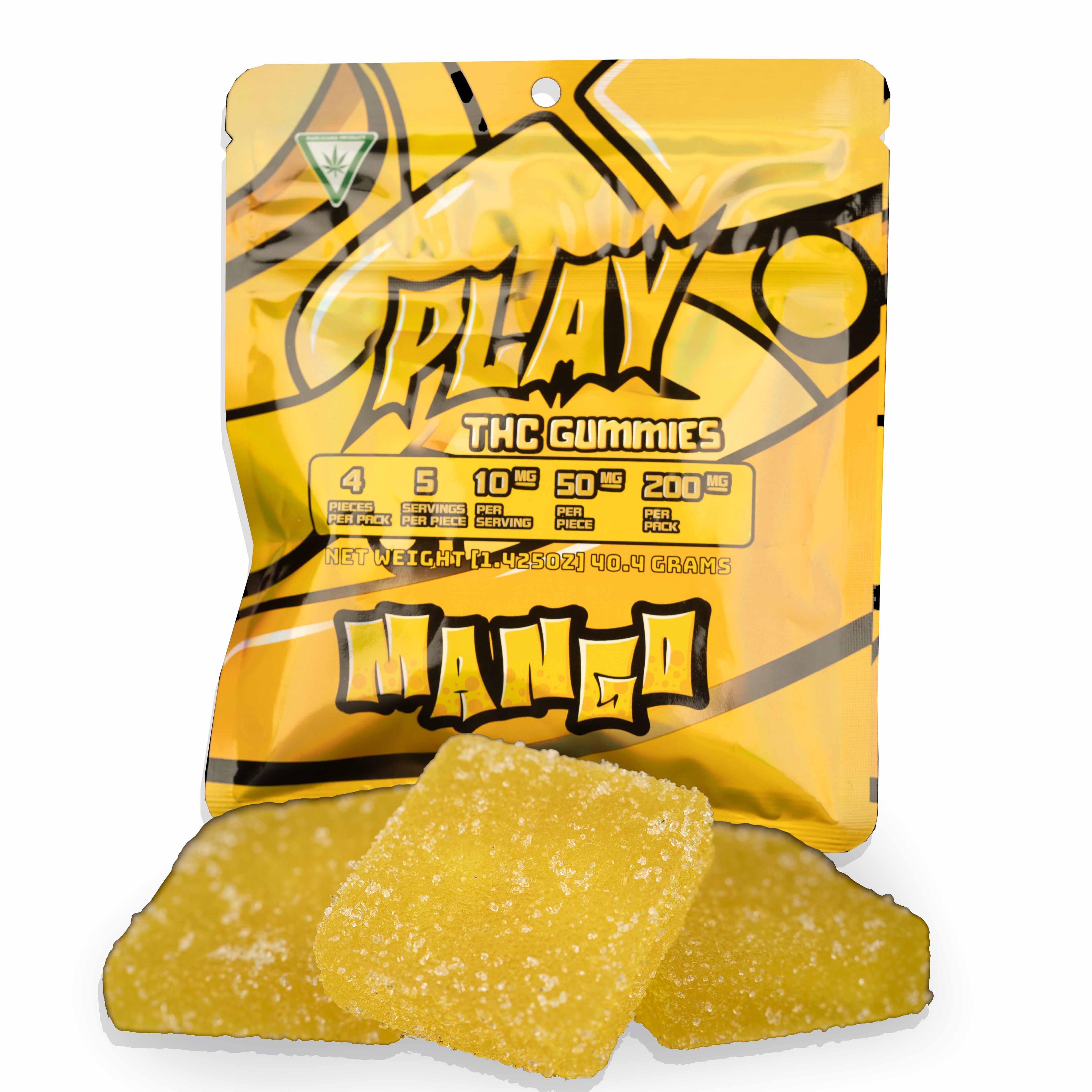 Photograph of product: Play - Mango Gummies 4pk 200mg