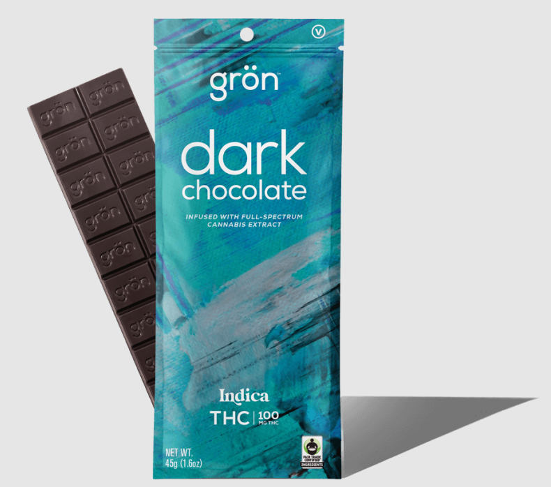 Photograph of product: Dark Chocolate - Grn - 100mg Chocolate Bar