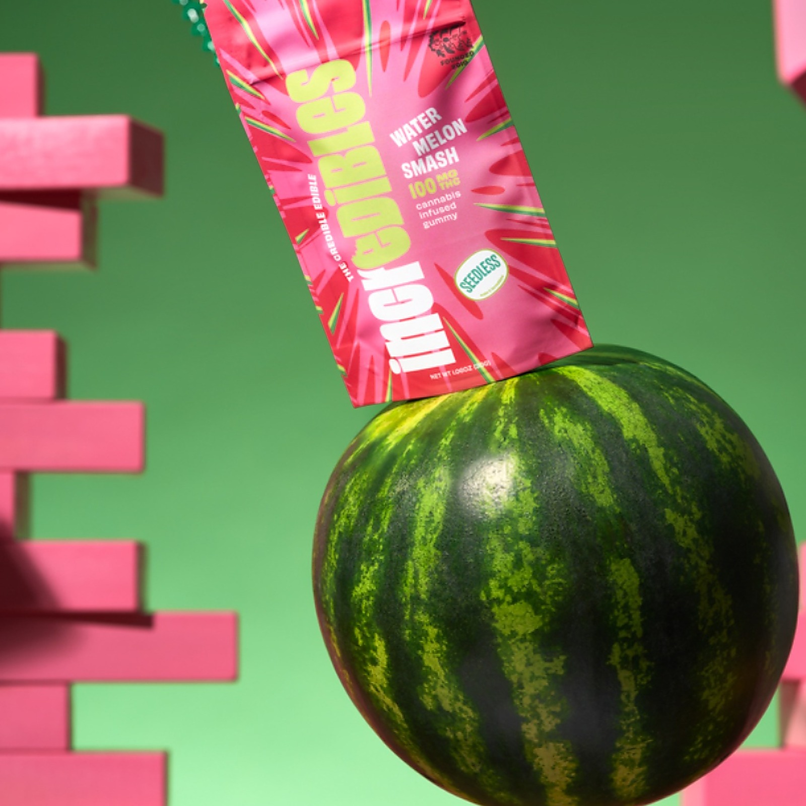 Photograph of product: Incredibles Gummies | Watermelon Smash 10Pk - Hybrid