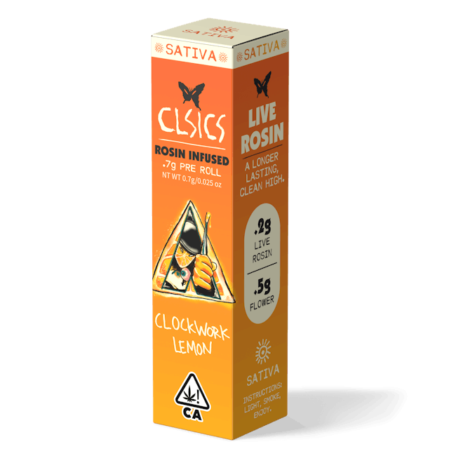 Photograph of product: Clockwork Lemon Rosin Infused .7g Joint - 
