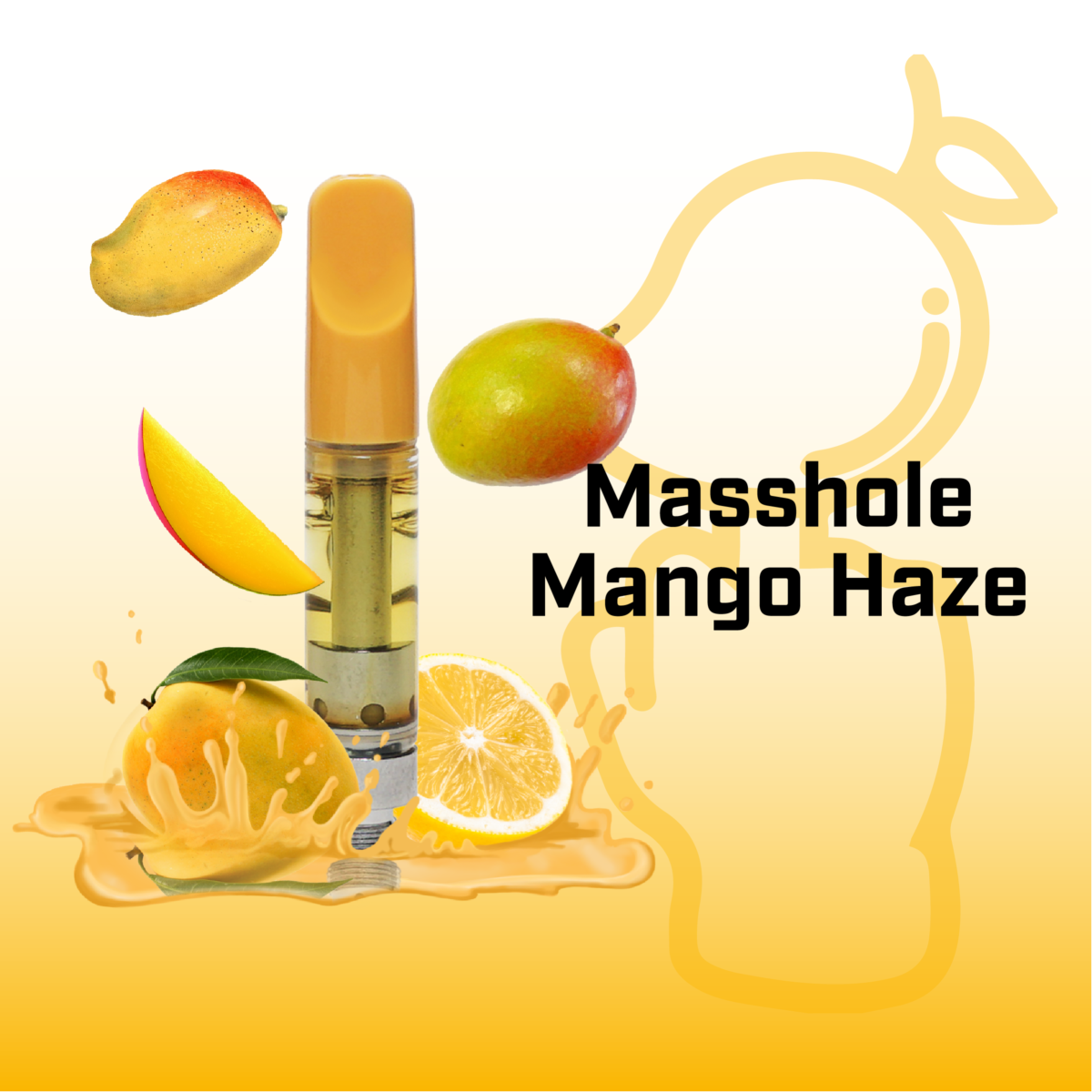 Photograph of product: Masshole Mango Haze Vape Cartridge | 1g