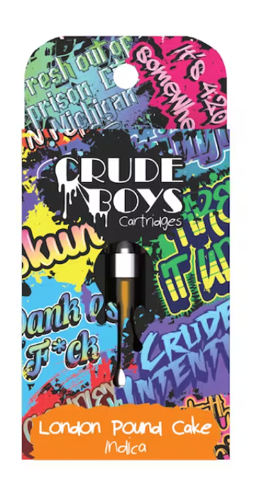 Photograph of product: Crude Boys - 1g Cart - London Pound Cake Oui'd