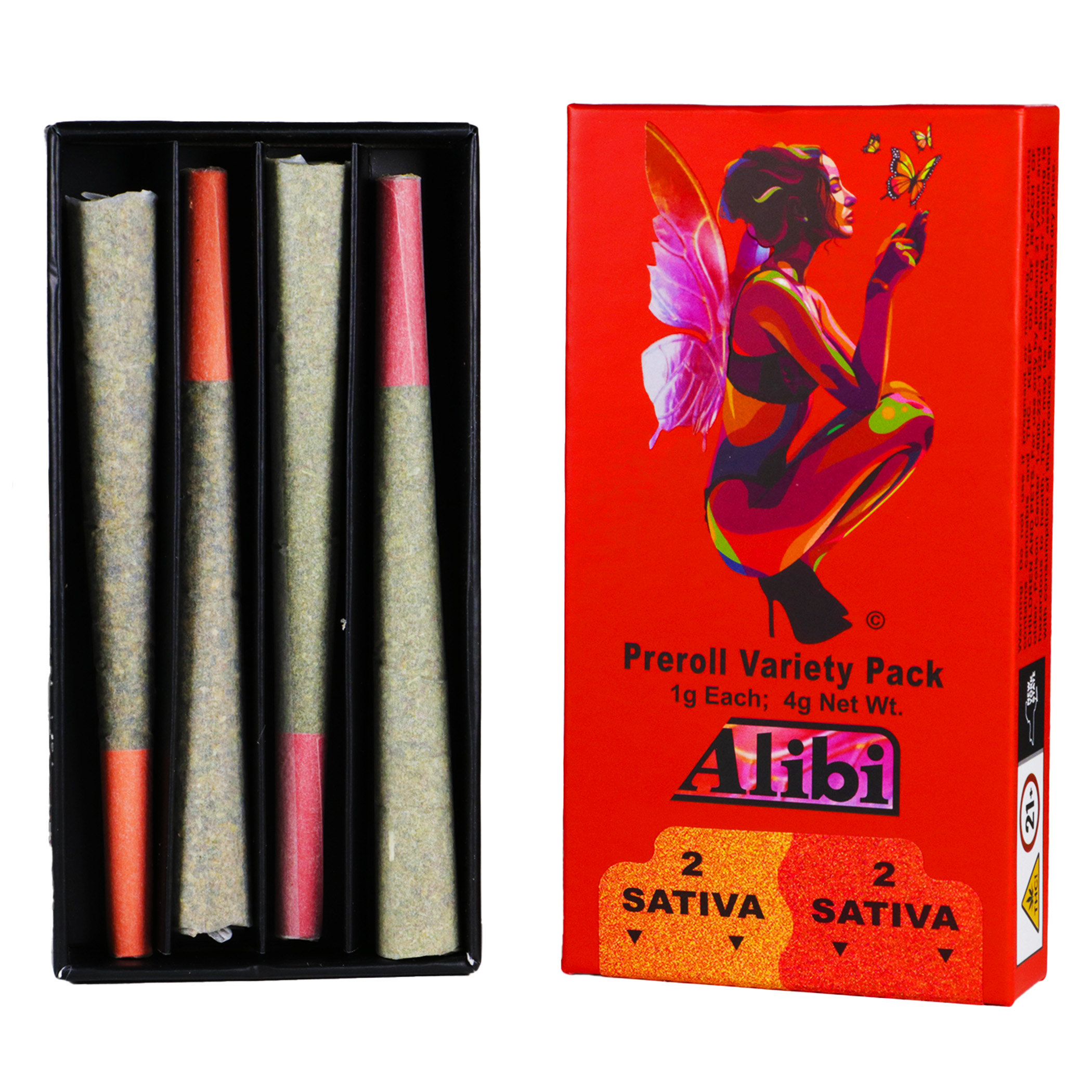 Photograph of product: Alibi Combo Preroll Pack - 2 Dream Star 1g / 2 Nilla Wafer 1g
