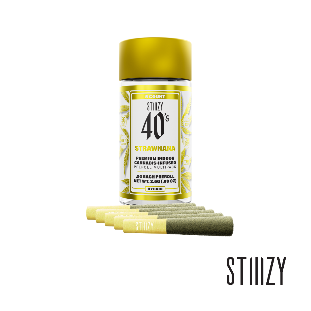 Photograph of product: Stiiizy - 5 Pack Infused Prerolls - Strawnana