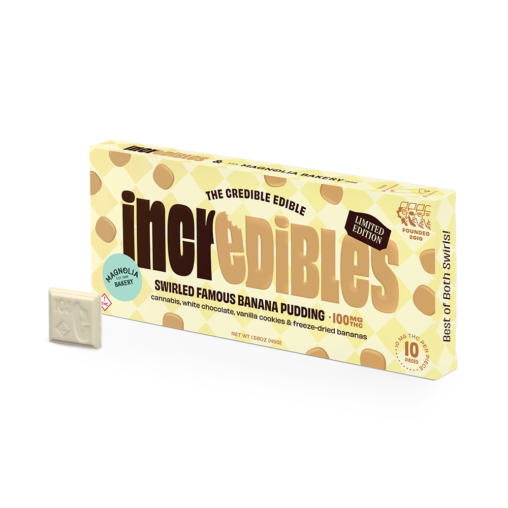 Photograph of product: Incredibles | Banana Pudding Chocolate Bar | 100mg