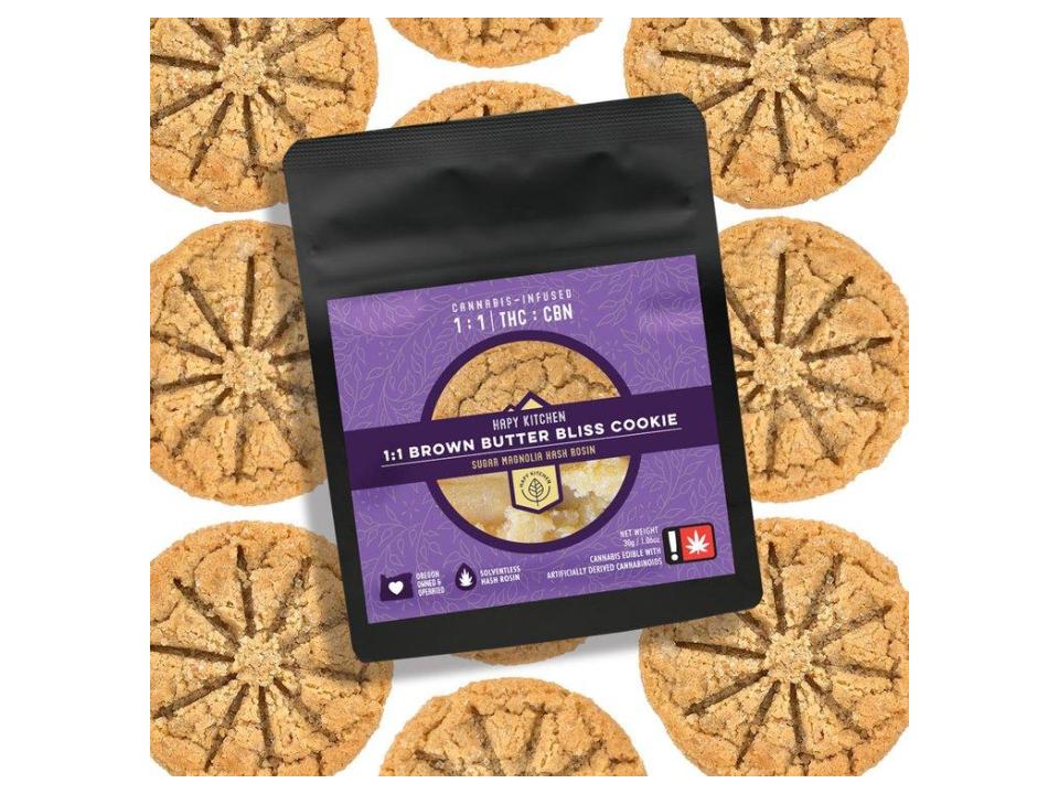 Photograph of product: Cookie - TF - Hapy Kitchen - 100mg Brown Butter Bliss Cookie TH-oui:CBN (Sugar Magnolia au chocolat Rosin)
