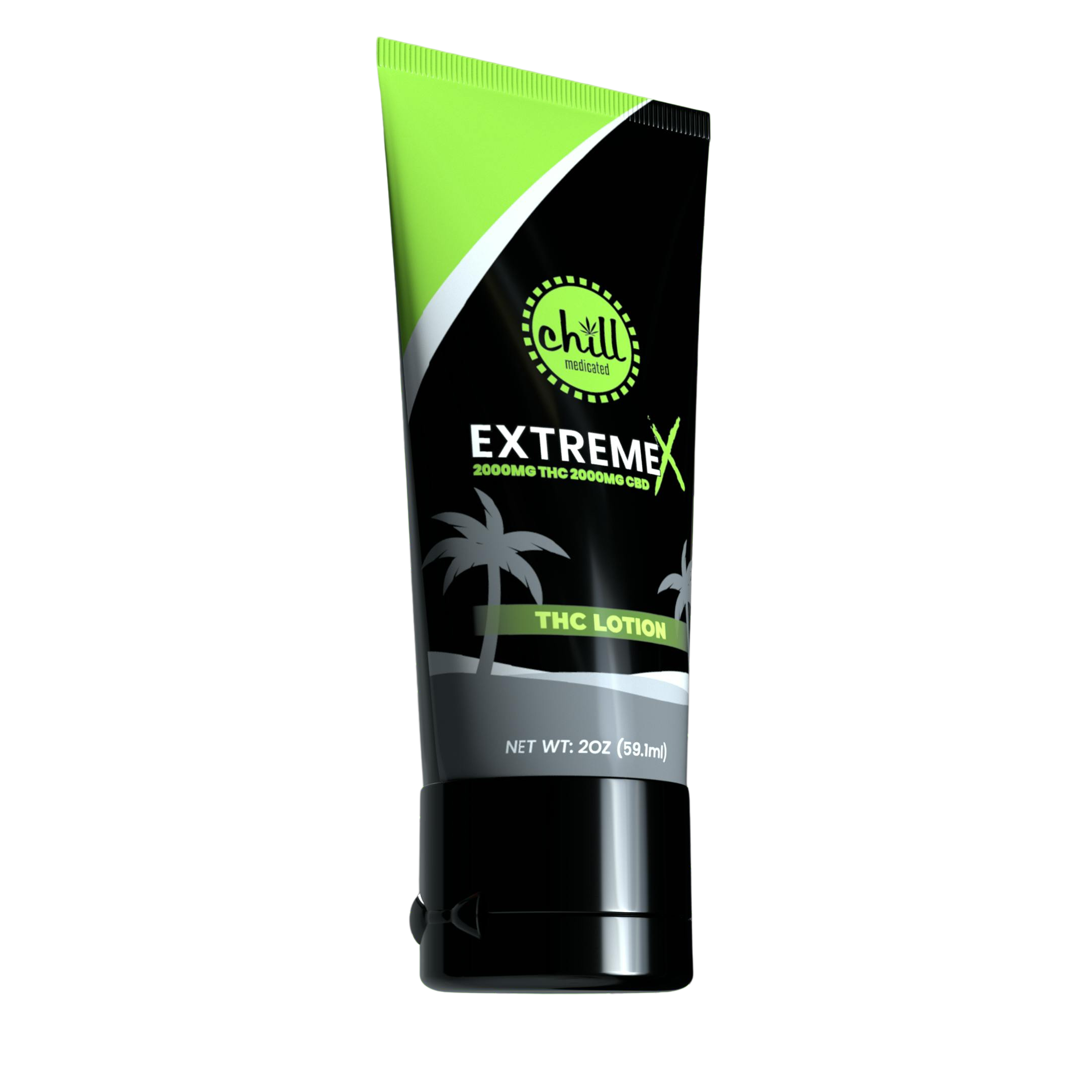 Photograph of product: Extreme X 1:1 Lotion 2000mgTH-oui:2000mgCBD By Chill Medicated