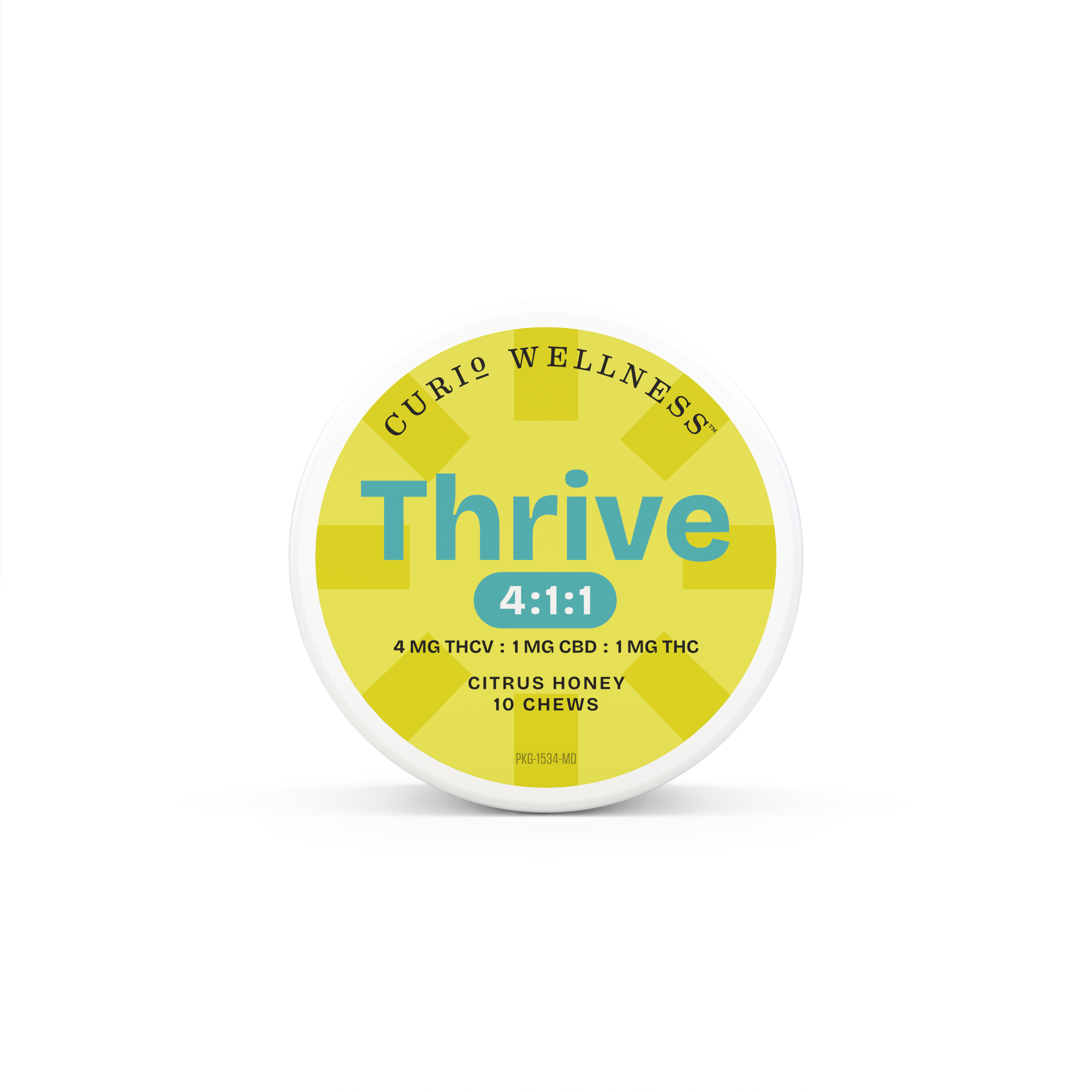 Photograph of product: 10mg Citrus Honey Thrive Chews [1:1:4 TH-oui:CBD:TH-ouiV] 10pk