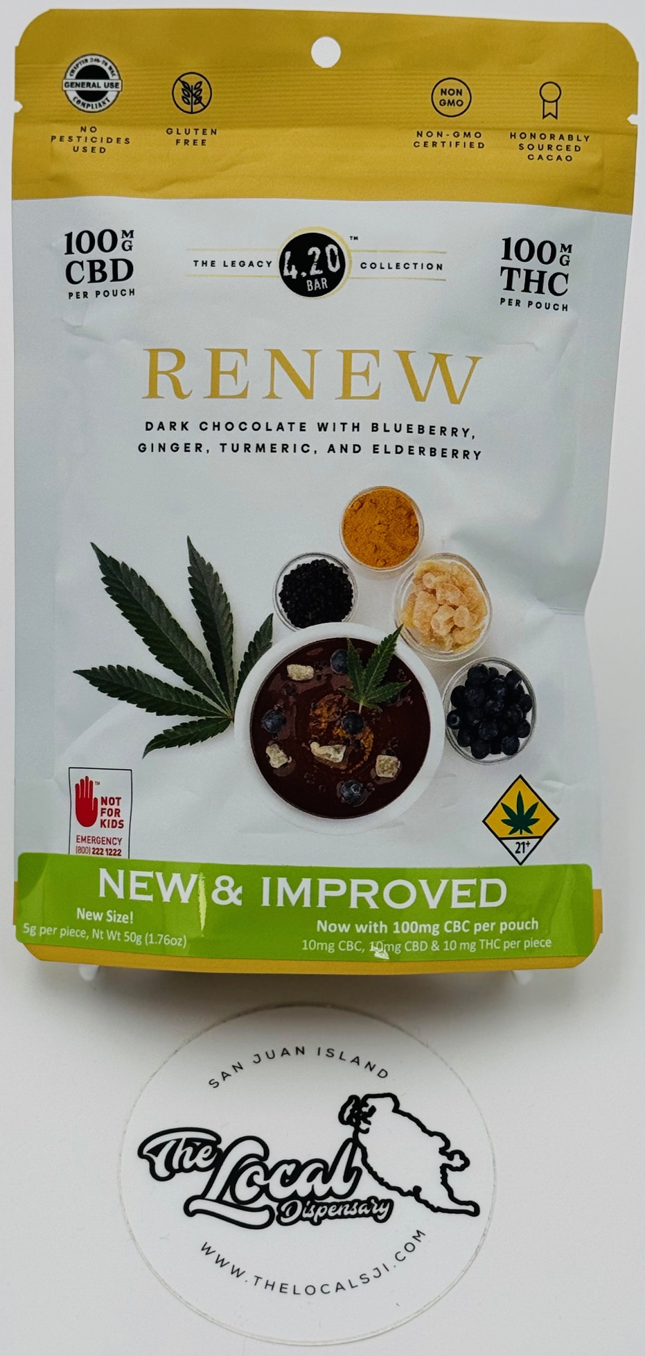 Photograph of product: RENEW - Dark Choc w/ Blu, Ginger, Turm, Elder 10pk