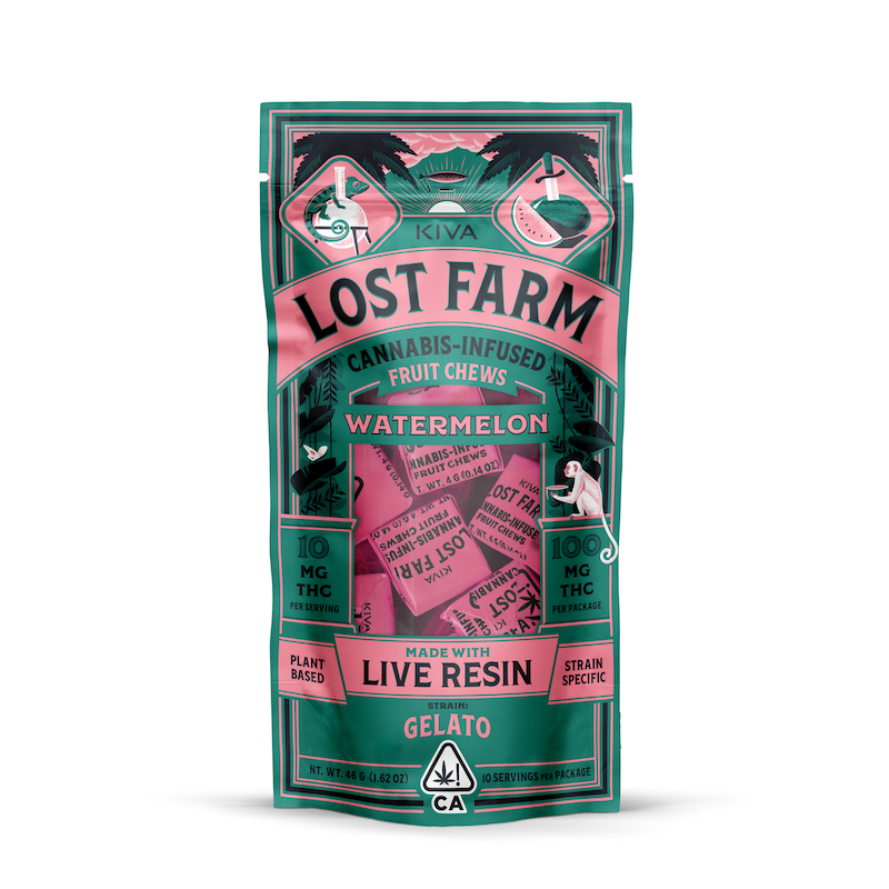 Photograph of product: Watermelon (Live Resin Infused) Fruit Chews  - 100mg (I) - Lost Farms