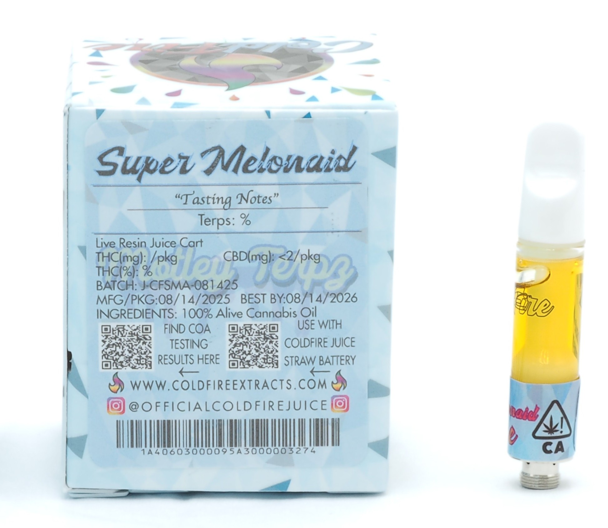 Photograph of product: Super Melonade - Live Resin Resin - 1g (H) - Cold Fire x Motley Terpz