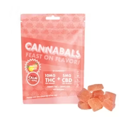 Photograph of product: Peach Yuzu Calm 2:1 | 100mg 10pk Gummies