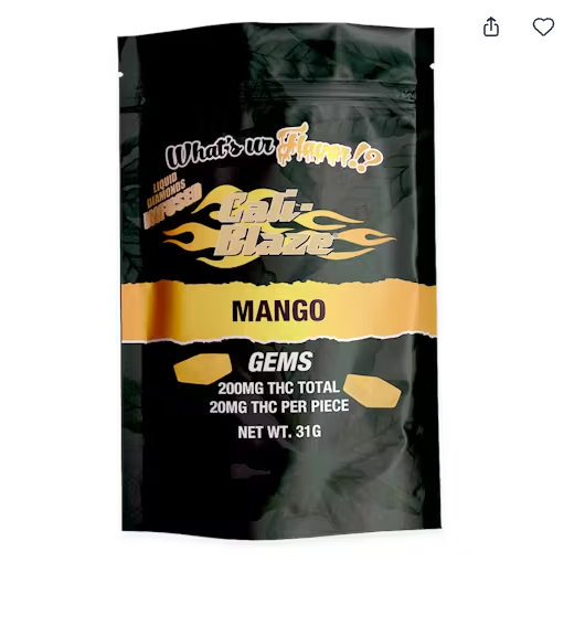 Photograph of product: Cali Blaze Mango 200mg Gummy
