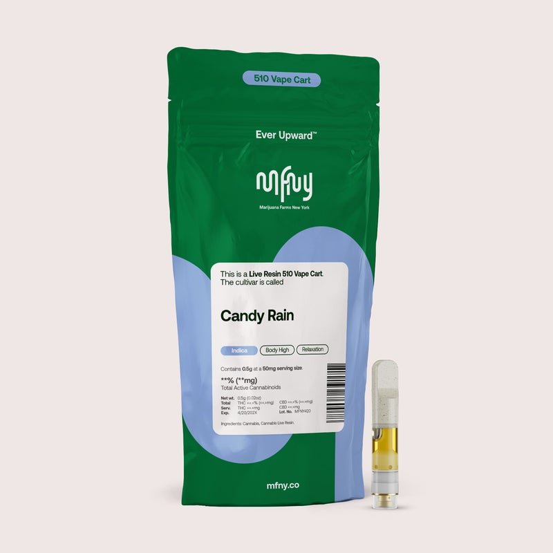Photograph of product: MFNY | Candy Rain | Live Resin Cart | 510 thr