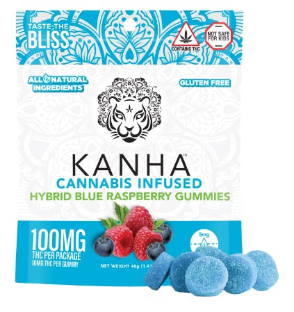 Photograph of product: Blue Raspberry Classic - 100mg Gummies - Blue Raspberry 100mg (H)