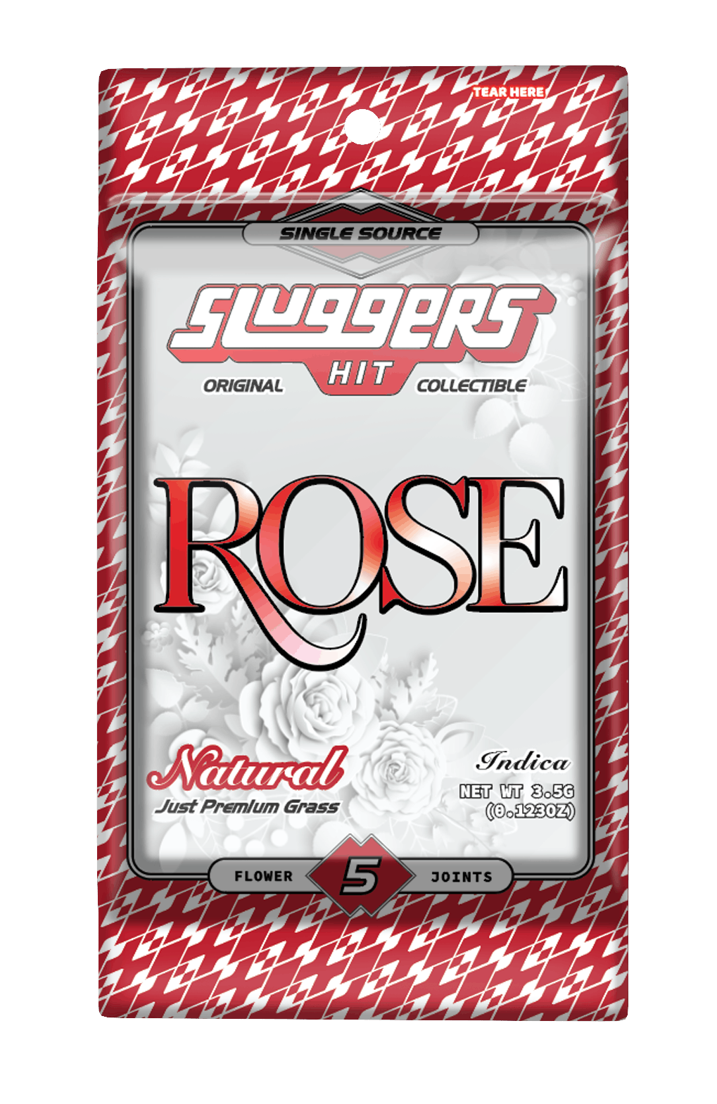 Photograph of product: Sluggers Hit Naturals Rose Preroll 5pk 3.5g