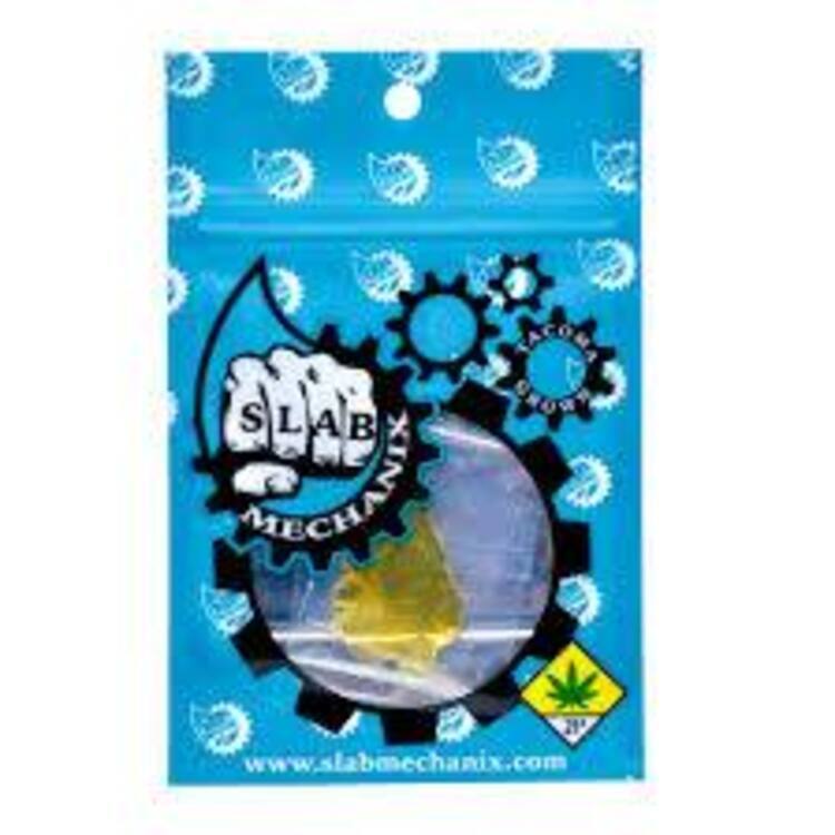 Photograph of product: Blueberry Frost Nug-Run Shatter Extract (Slab Mechanix)