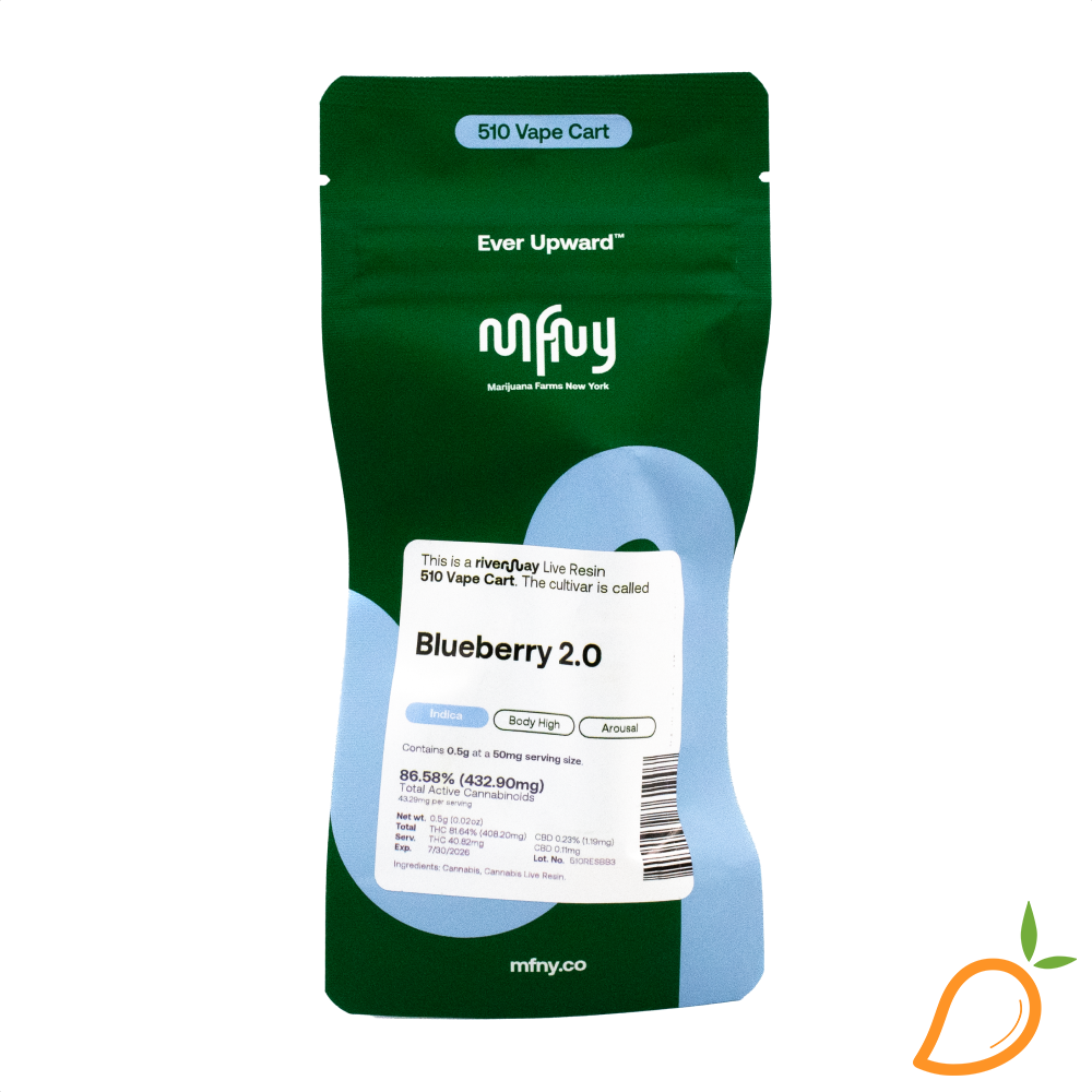 Photograph of product: 0.5g Blueberry 2.0 Live Resin Vape MFNY