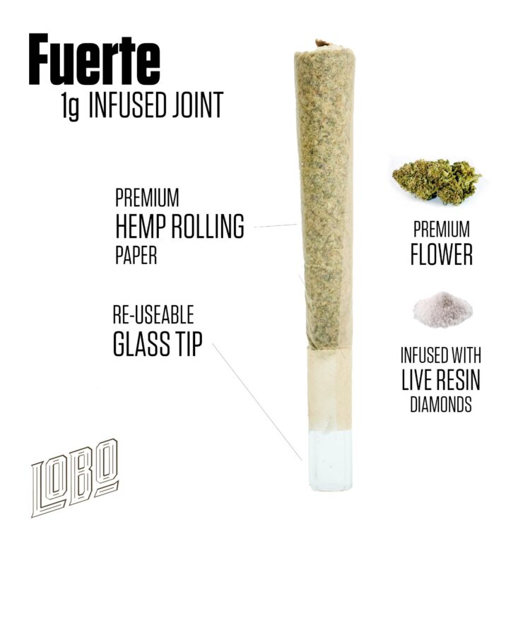 Photograph of product: Orange Layer Cake Fuerte 1g Infused Glass Tip Preroll | Lobo |