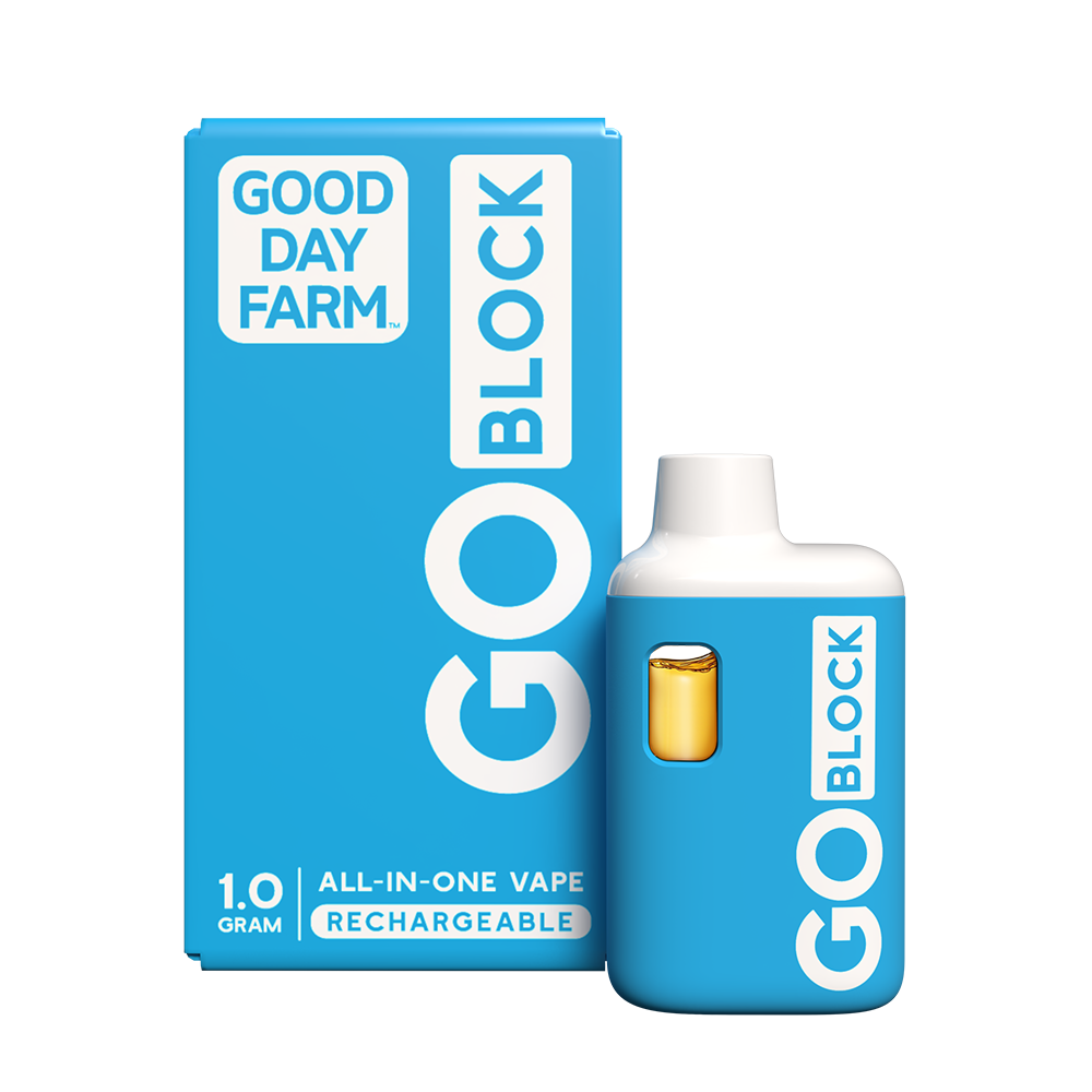 Photograph of Product: GDF: GO Block Vape | Blue Raspberry Smash | All-In-One | 1g