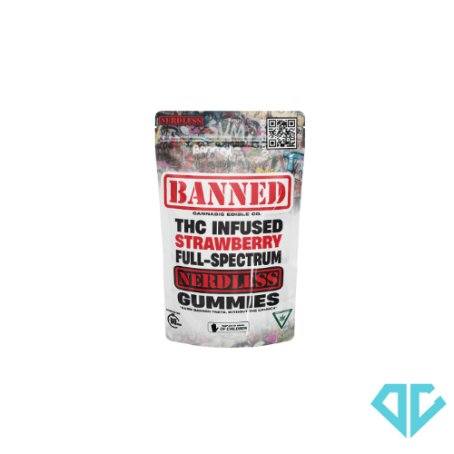 Photograph of product: BANNED Strawberry Nerdless Gummies 200mg