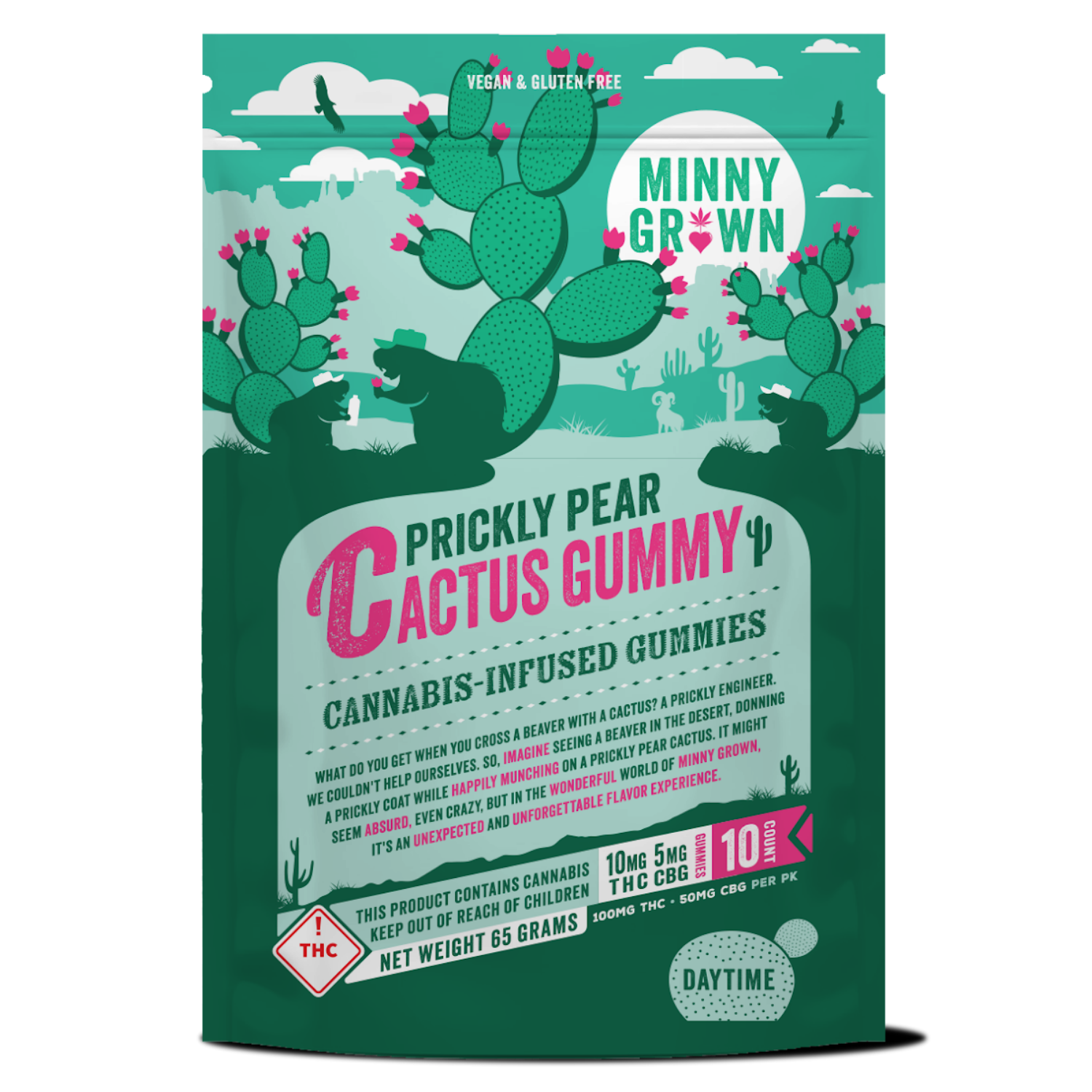 Photograph of product: Prickly Pear Cactus 10ct Gummies (TH-oui & CBG) by Minny Grown