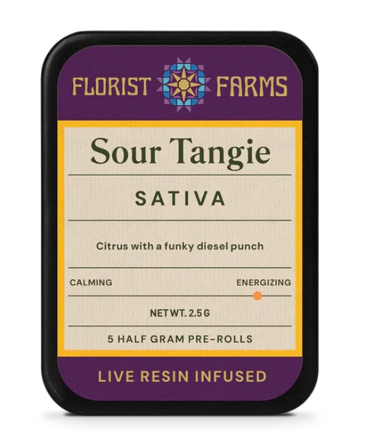 Photograph of product: Florist Farms | Sour Tangie | Oui'd Live Resin 5pk