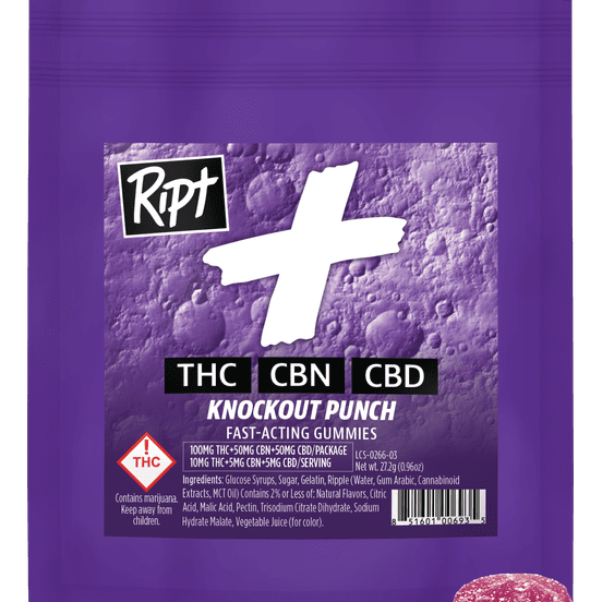 Photograph of product: Knockout Punch | Ript | Sleep Gummies - 