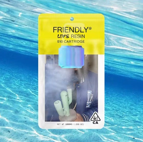 Photograph of product: Friendly - Twisted Pina - Live Resin Cart - 1g - 