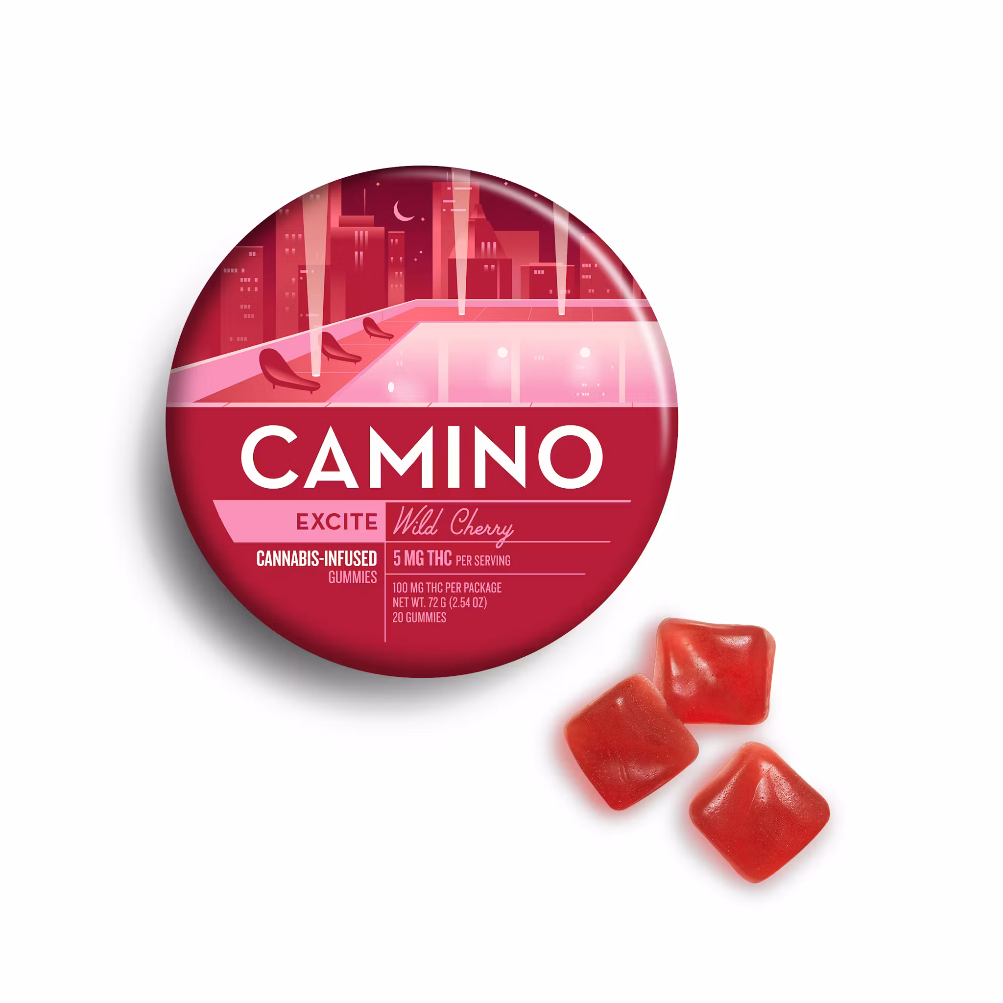 Photograph of product: Camino | Wild Cherry Gummies "Excite" 20pk, 100mg