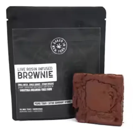 Photograph of product: Baked In NY | Brownie | Live Rosin Infused | 10mg