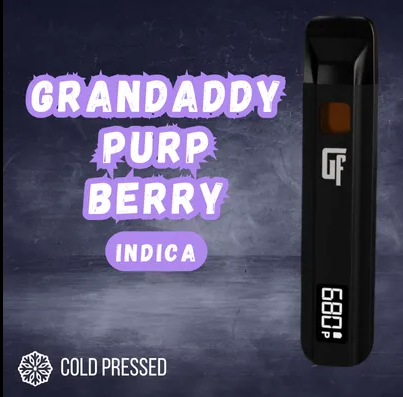Photograph of product: The Growfather Vape Disposable 1g- Grandaddy Purp Berry