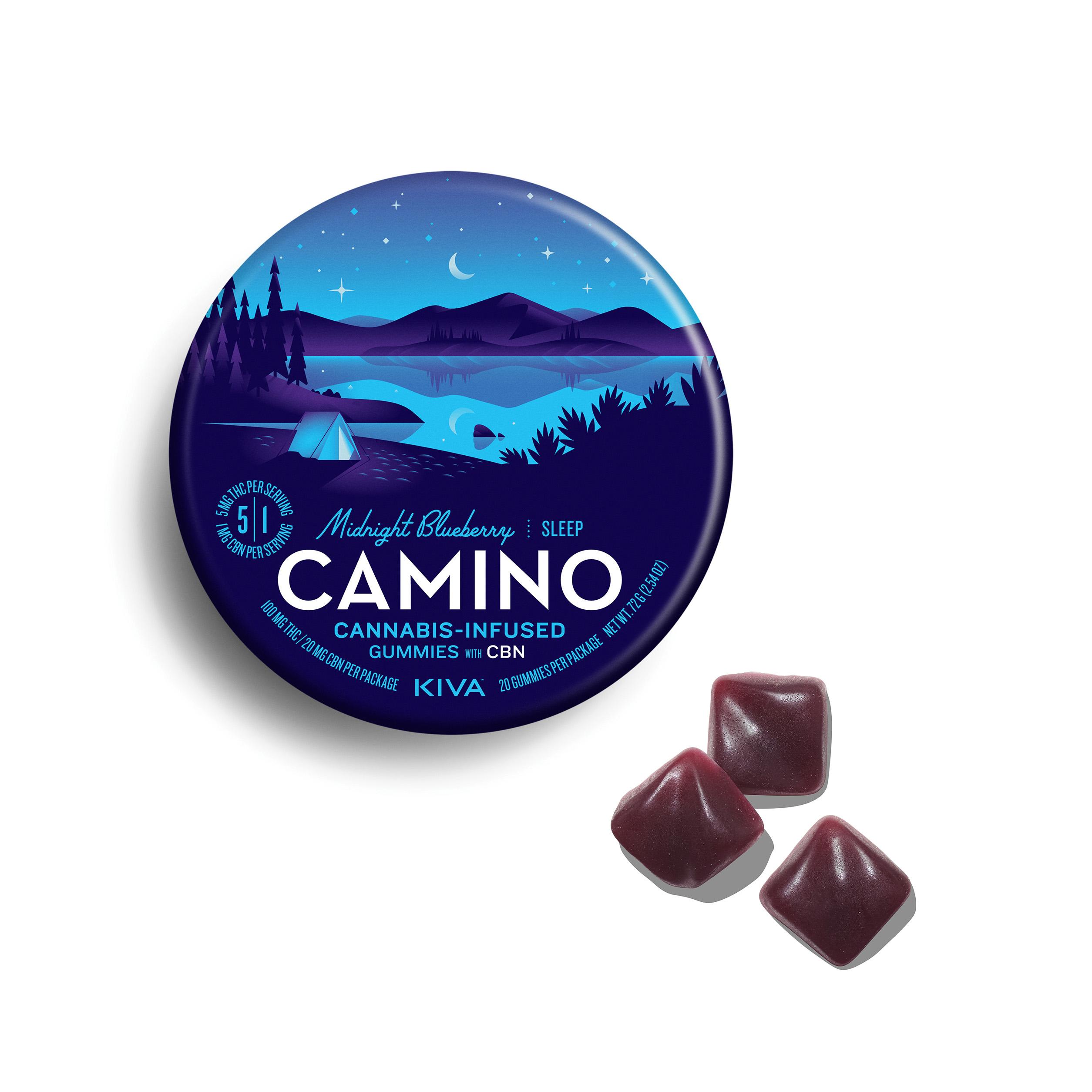Photograph of product: Kiva Camino Midnight Blueberry 100mg