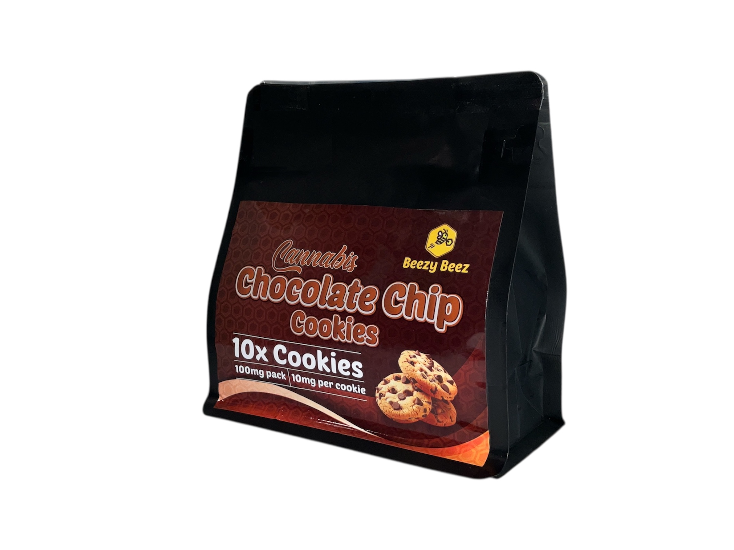 Photograph of product: Beezy Beez Chocolate Chip Cookies 10pk 100mg Edibles