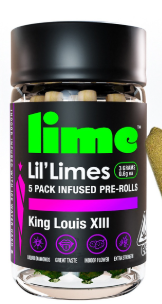 Photograph of product: 5pk King Louis XIII Infused Prerolls - Lime