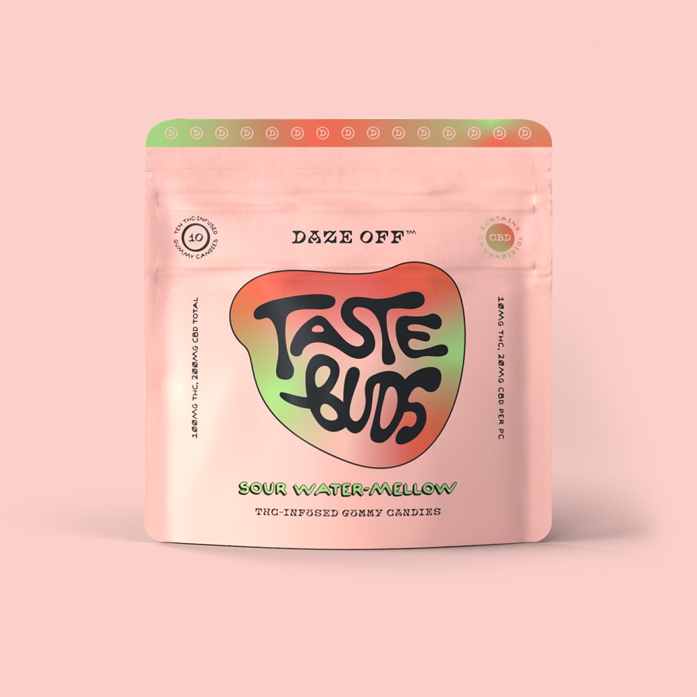 Photograph of product: Gummies | Daze Off | Sour Watermellow Taste Buds [2:1 CBD/TH-oui] [10pk]