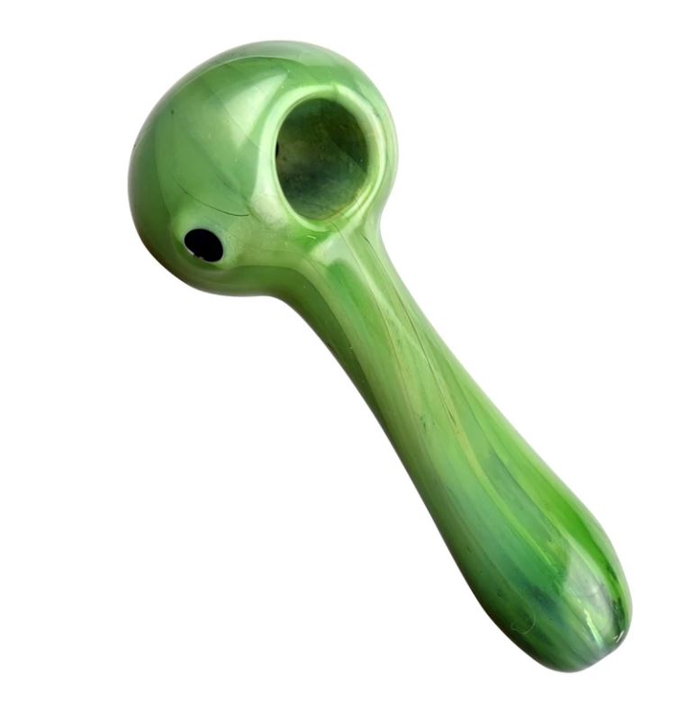 Photograph of product: Green Apple Hard Candy Glass Spoon Pipe | 4"