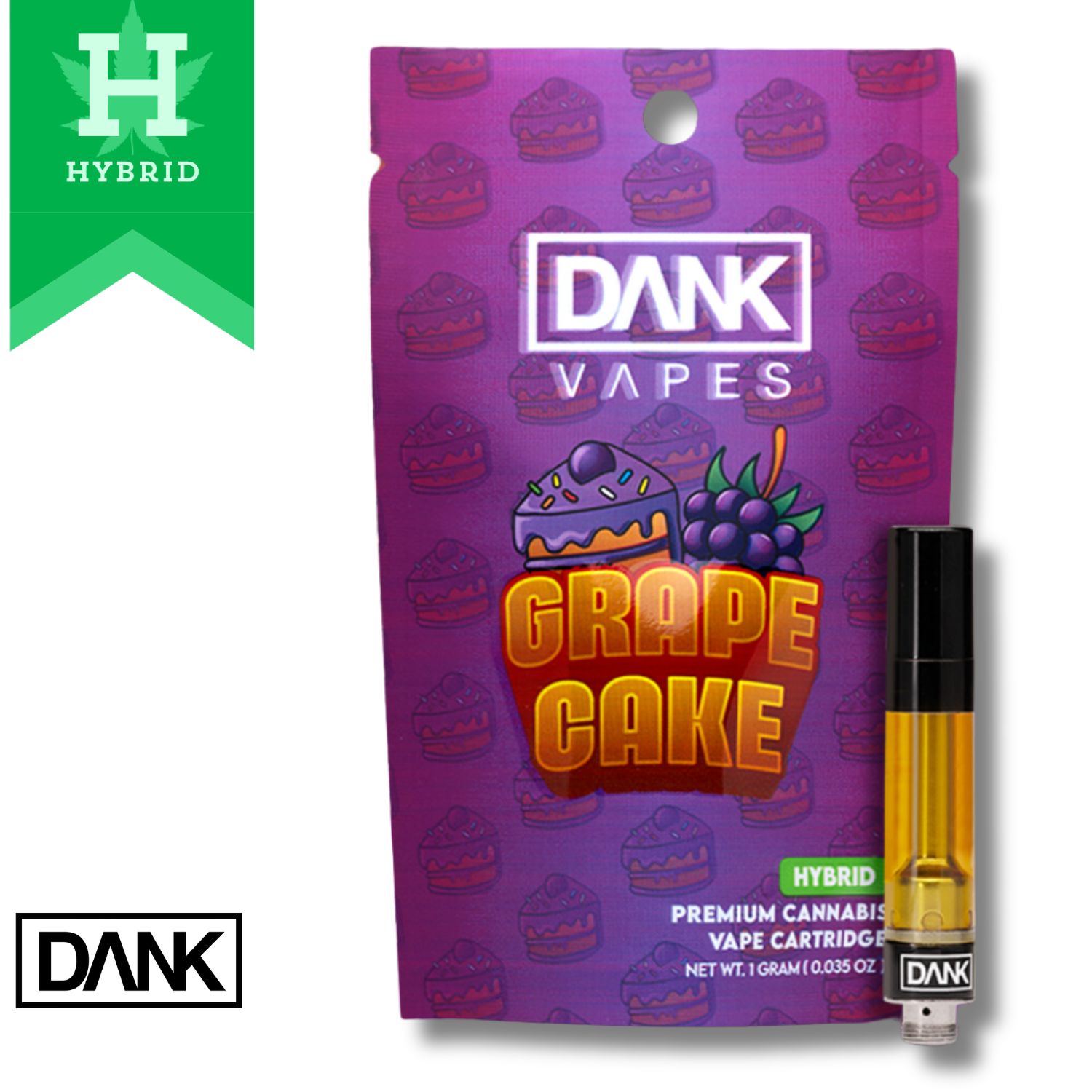 Photograph of product: Dank | Vaporizer | Cartridge 1pk | Grape Cake | 1ml