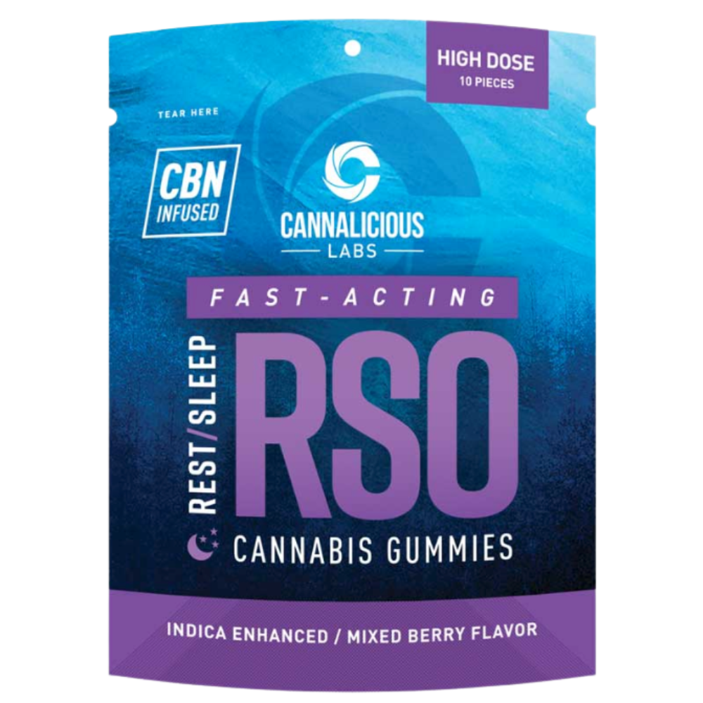 Photograph of Product: Cannalicious RSO Mixed Berry Rest Indica Gummies 200mg THC