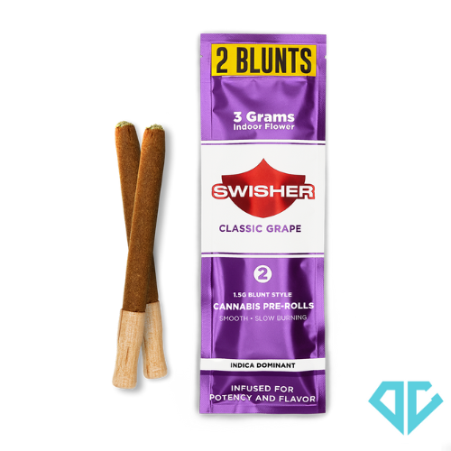 Photograph of product: Swisher Classic Grape Infused Pre-Rolls 1.5g 2 Pack