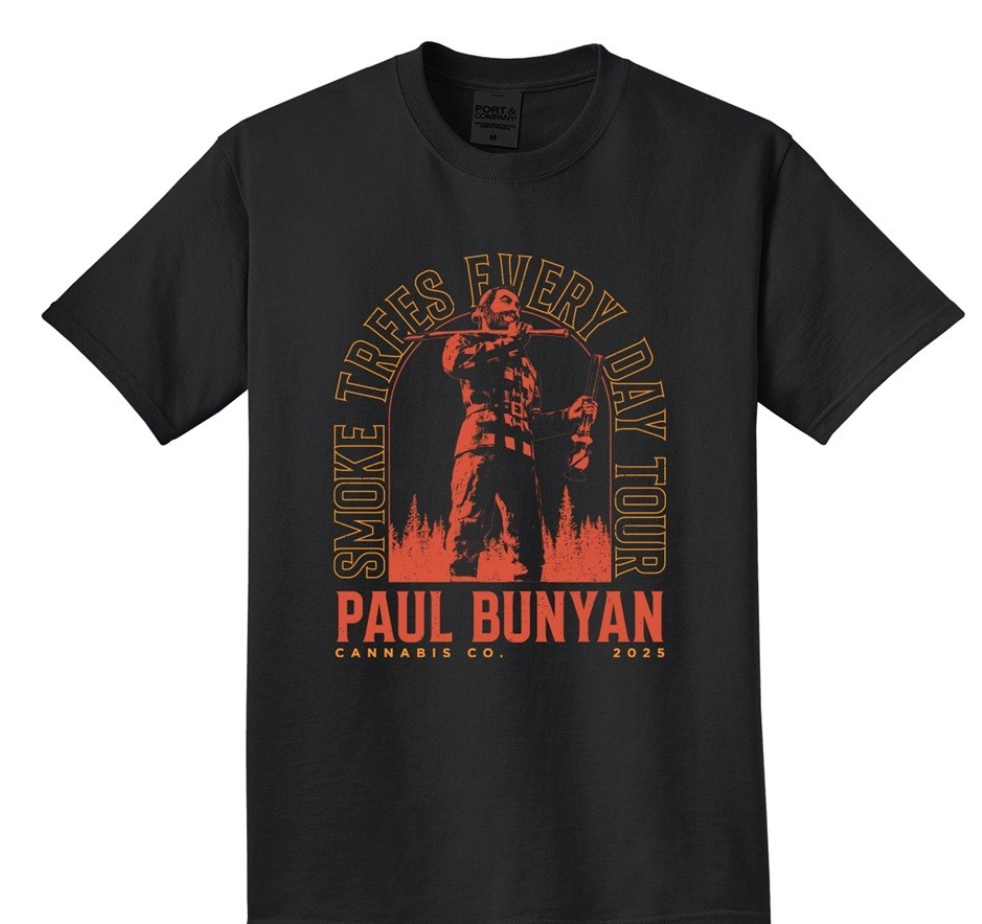 Photograph of product: [APP] Paul Bunyan - BLK Strain Tour SS Tee BD Summer 2025 [Medium]