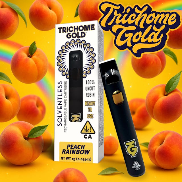 Photograph of product: Peach Rainbow Live Rosin AIO 1g - 