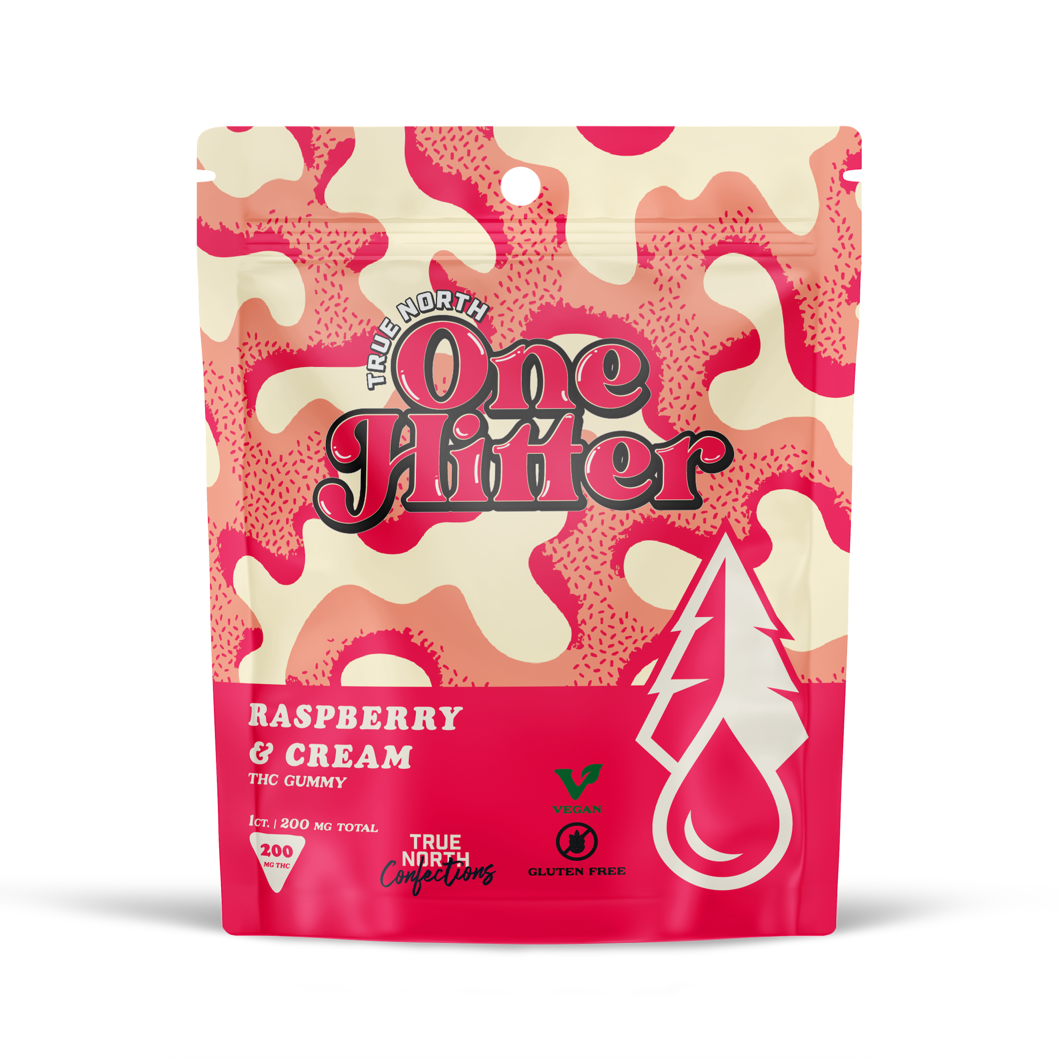 Photograph of product: True North - One Hitter Raspberry & Cream - 1pc - 200mg