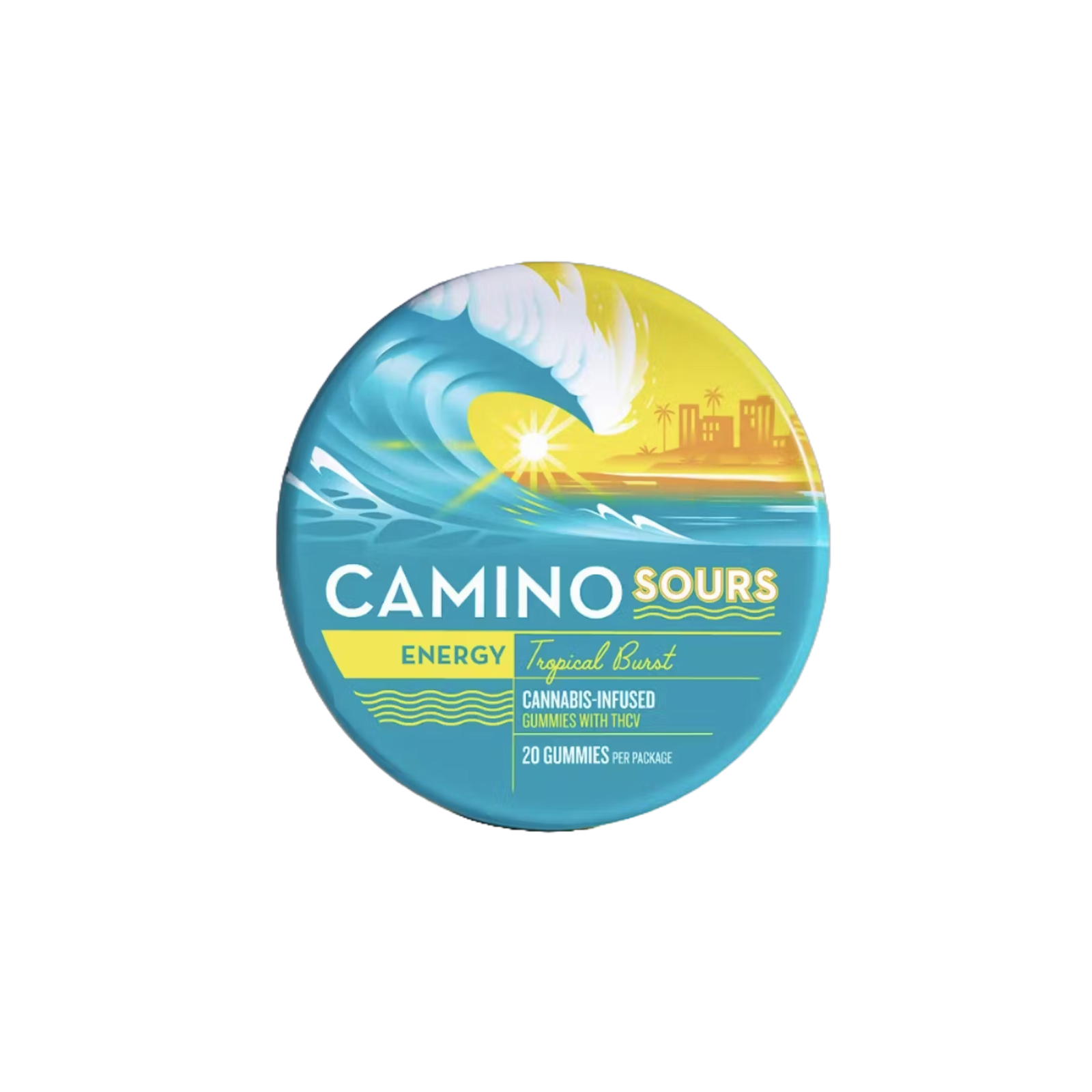 Photograph of product: CAMINO | SOUR | TROPICAL BURST | Oui'd | GUMMIES | 100MG:50MG | REC