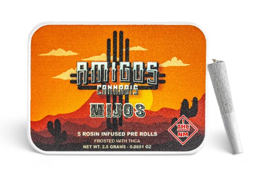 Photograph of product: Amigos Oui'd Mijos (5 Rosin Infused Oui'd Pre Rolls)