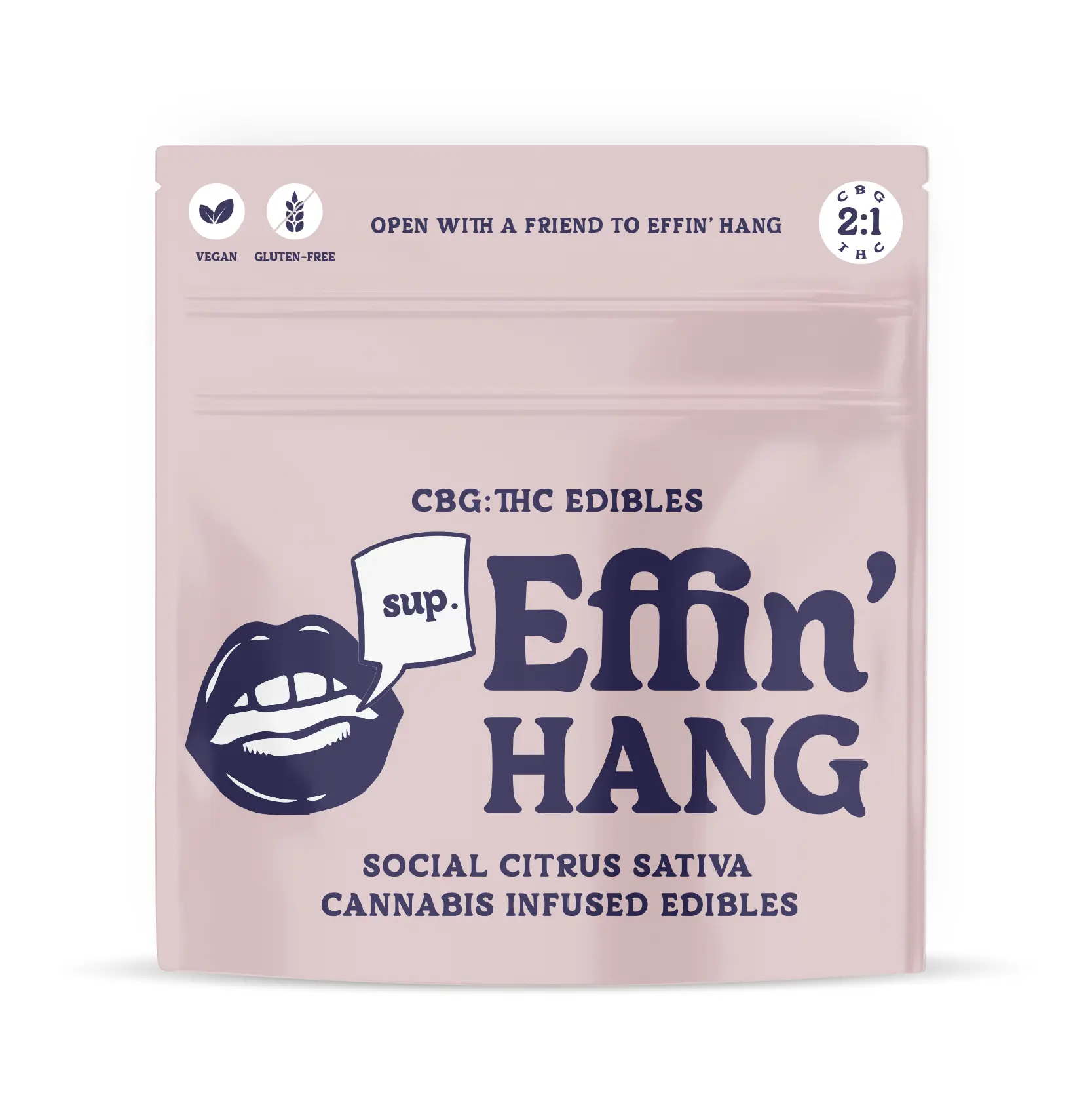 Photograph of product: Social Citrus 1:2 (TH-oui:CBG) - 100mg Soft Chews - Effin' Edibles