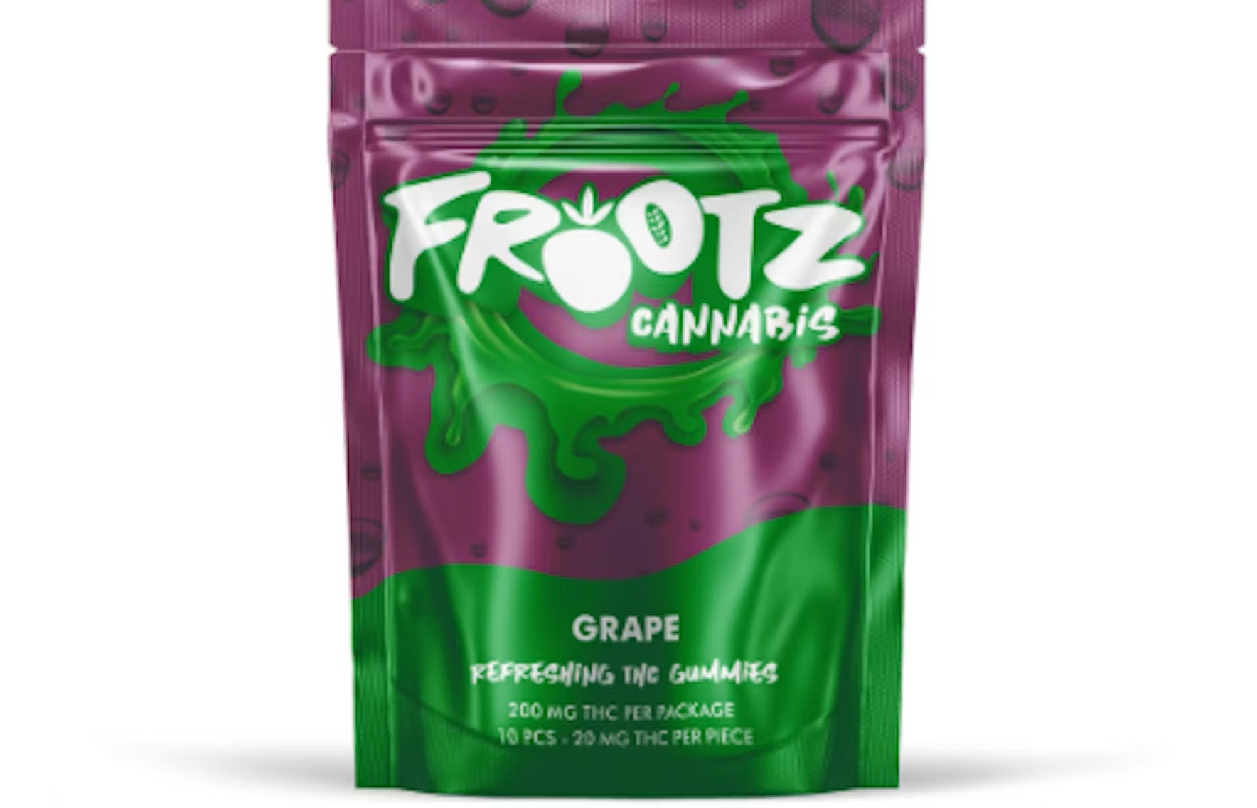 Photograph of product: Frootz Grape Gummies 200mg Rec