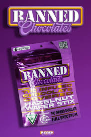 Photograph of product: Banned | Hazelnut Wafer Stix | 200mg Chocolate